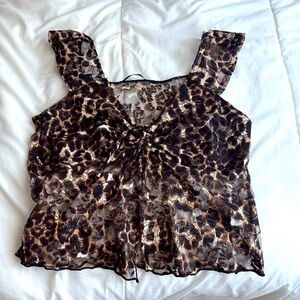 Animal print cute y2k top